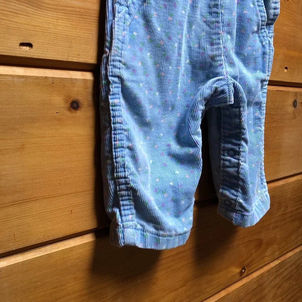 Vintage Oshkosh overall corduroy floral blue 12 months